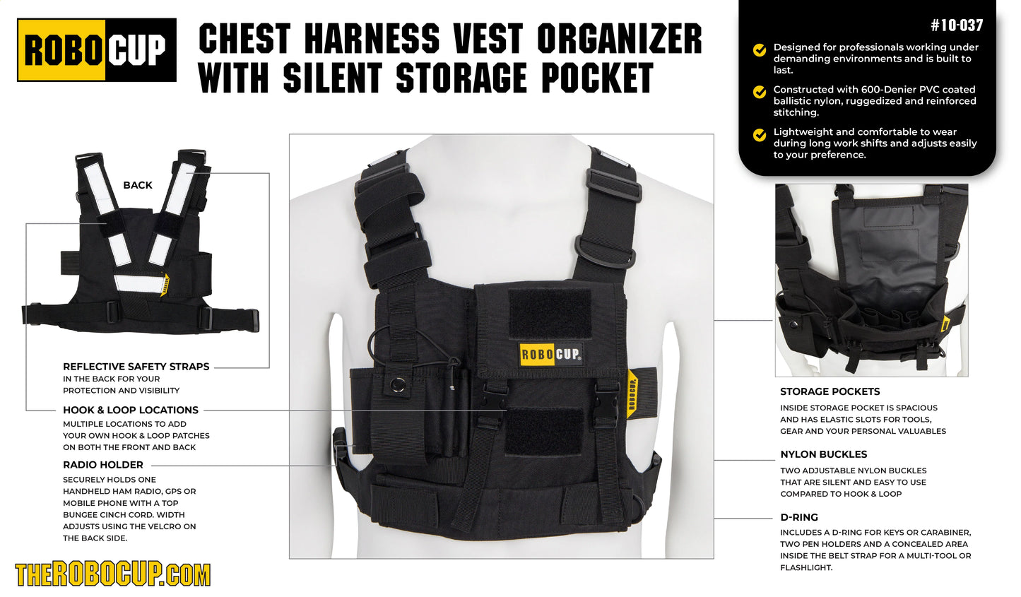 RoboCup™️ Chest Harness with Silent Storage Pocket